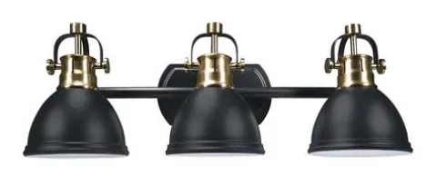 Top 10 Patriot Lighting® Ryann Matte Black 3-Light Vanity Light