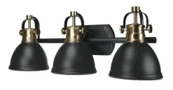 Top 10 Patriot Lighting® Ryann Matte Black 3-Light Vanity Light