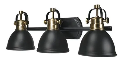 Top 10 Patriot Lighting® Ryann Matte Black 3-Light Vanity Light