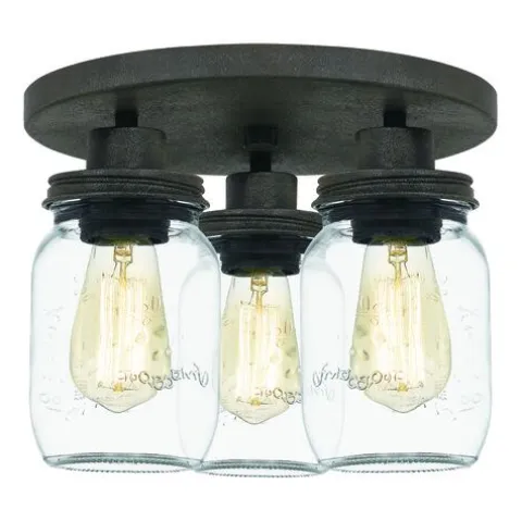 Top 10 Patriot Lighting® Wheland Matte Black 3-Light Semi-Flush Mount Ceiling Light