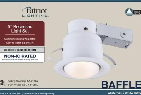 Wholesale Patriot Lighting® 5″ White Recessed Light Set