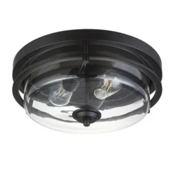 Wholesale Patriot Lighting® Joska Matte Black 2-Light Flush Mount Ceiling Light