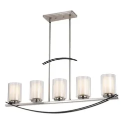 Wholesale Patriot Lighting® Lief Satin Nickel And Graphite 5 Light Island Light