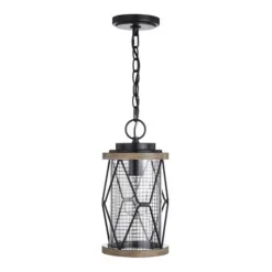 Wholesale Patriot Lighting® Elegant Home Bodhi Black & Replica Wood Outdoor Pendant Light