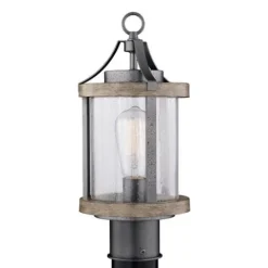 Wholesale Patriot Lighting® Elegant Home Brooklyn Natural Iron & Distressed Faux Wood Post Light