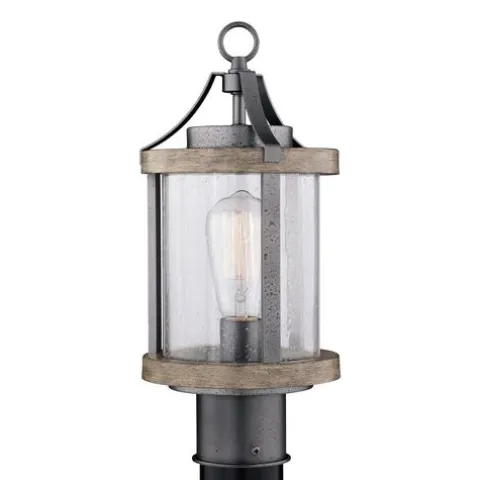 Wholesale Patriot Lighting® Elegant Home Brooklyn Natural Iron & Distressed Faux Wood Post Light