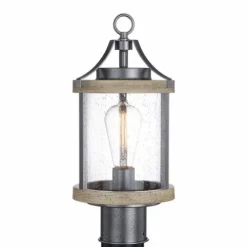 Wholesale Patriot Lighting® Elegant Home Brooklyn Natural Iron & Distressed Faux Wood Post Light