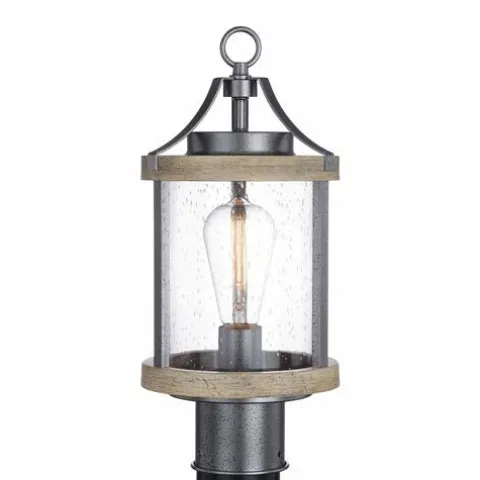 Wholesale Patriot Lighting® Elegant Home Brooklyn Natural Iron & Distressed Faux Wood Post Light