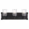 Wholesale Patriot Lighting® Levon Weathered Gray Faux Wood And Black 3-Light Vanity Light