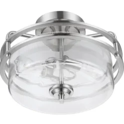 Wholesale Patriot Lighting® Joska Brushed Nickel 2-Light Semi-Flush Mount Ceiling Light
