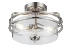 Wholesale Patriot Lighting® Joska Brushed Nickel 2-Light Semi-Flush Mount Ceiling Light