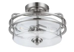 Wholesale Patriot Lighting® Joska Brushed Nickel 2-Light Semi-Flush Mount Ceiling Light