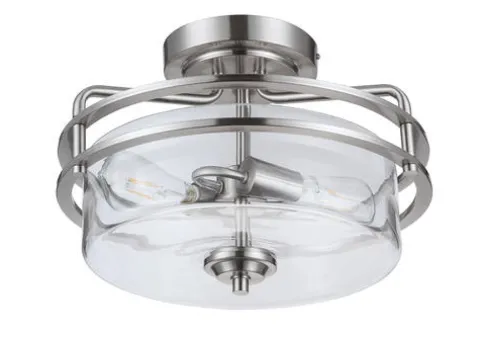 Wholesale Patriot Lighting® Joska Brushed Nickel 2-Light Semi-Flush Mount Ceiling Light