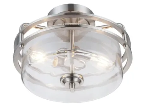 Wholesale Patriot Lighting® Joska Brushed Nickel 2-Light Semi-Flush Mount Ceiling Light