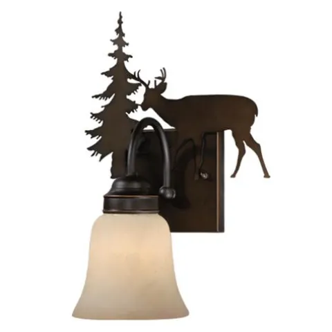 Wholesale Patriot Lighting® Deer Burnished Bronze 1-Light Vanity Light